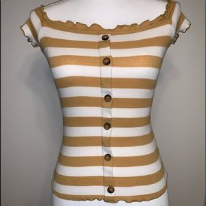 5/$25!!!  Mustard and Cream Striped Tank